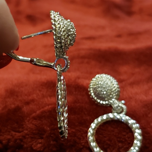 Judith Ripka ~ Sterling Double Circle Earrings - Picture 6 of 6